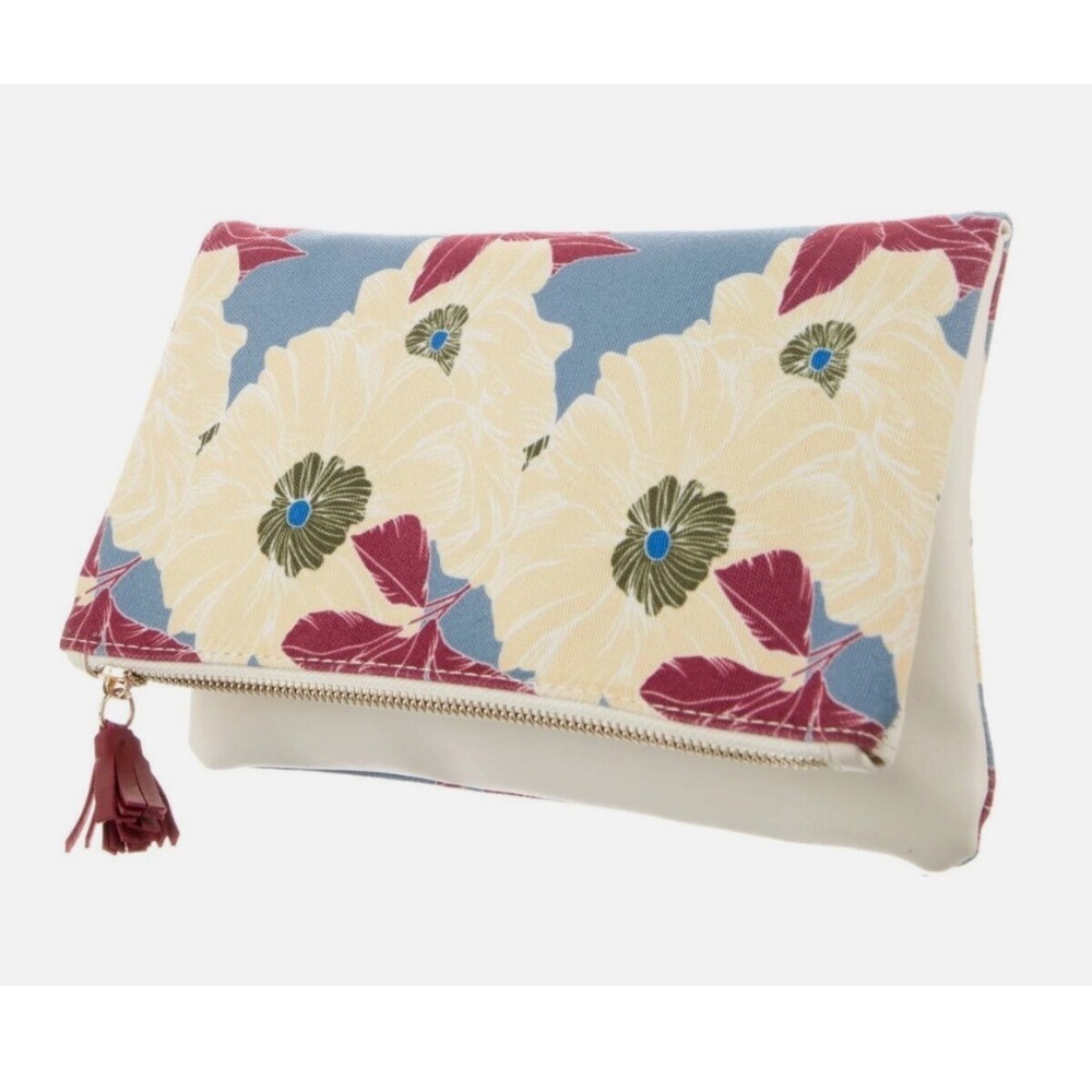 RACHEL PALLY Anthropologie CANVAS FLORAL PRINT Fold-Over Envelope CLUTCH/BAG
